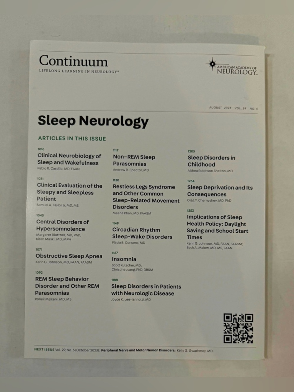 Continuum Sleep Neurology Paperback Book August 2023 | Volume 29 | Issue 4 - Picture 2 of 6